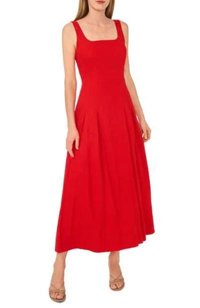 Ted Baker Sleeveless Pleated Midi Dress In Red