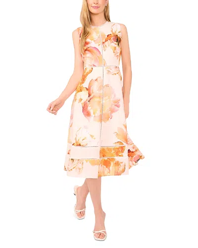 Ted Baker Floral Sleeveless Linen Midi Dress In Multi