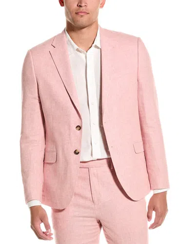 Ted Baker Slim Fit Linen-blend Blazer In Pink
