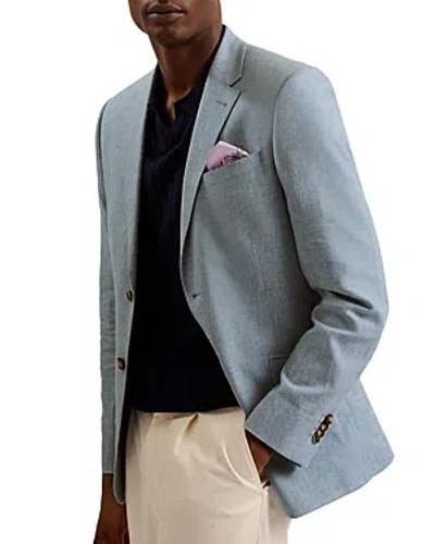 Ted Baker Slim Fit Notch Lapel Blazer In Light Blue