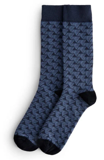 Ted Baker Sokksev Geo Pattern Dress Socks In Blue