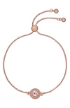 Ted Baker Soleta Solitaire Crystal Slider Bracelet In Rose Gold Tone Vintage Rose