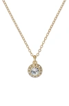 Ted Baker Soltell Solitaire Crystal Halo Pendant Necklace In Gold Tone Clear Crystal