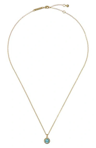 Ted Baker Soltell Solitaire Sparkle Crystal Pendant Necklace In Gold