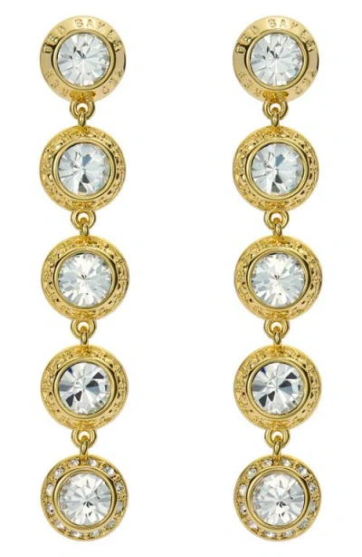 Ted Baker Sorella Linear Drop Earrings In Gold Tone/clear Crystal