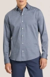 Ted Baker Soren Clarot Print Long Sleeve Button-up Shirt In Blue