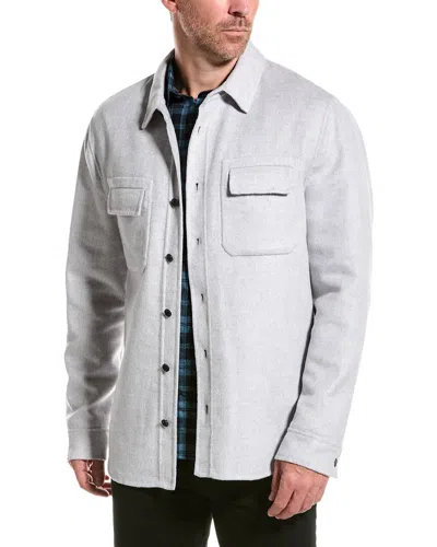 Ted Baker Splittable Wool-blend Shirt In Neutral