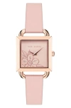 TED BAKER TED BAKER LONDON SQUARE LEATHER STRAP WATCH