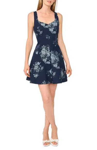 Ted Baker Square Neck Denim Minidress In Blue