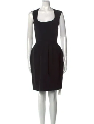 Pre-owned Ted Baker Square Neckline Knee-length Dress In Black