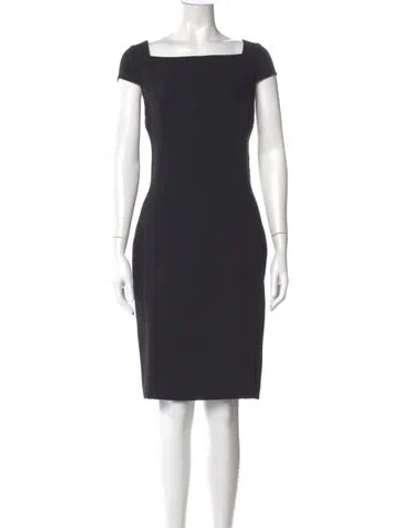 Pre-owned Ted Baker Square Neckline Knee-length Dress In Black