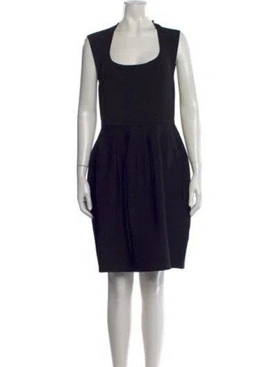 Pre-owned Ted Baker Square Neckline Knee-length Dress In Black