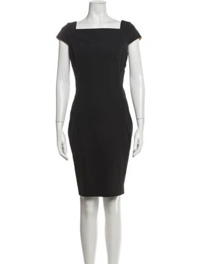 Pre-owned Ted Baker Square Neckline Knee-length Dress In Black