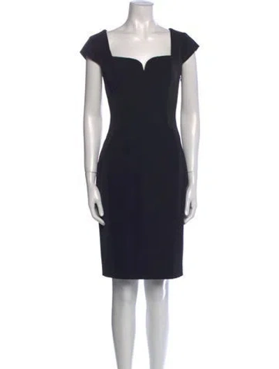 Pre-owned Ted Baker Square Neckline Knee-length Dress In Blue