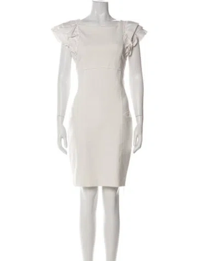 Pre-owned Ted Baker Square Neckline Knee-length Dress In Green