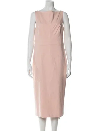 Pre-owned Ted Baker Square Neckline Knee-length Dress In Pink