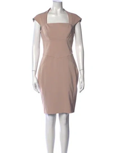 Pre-owned Ted Baker Square Neckline Knee-length Dress In Pink