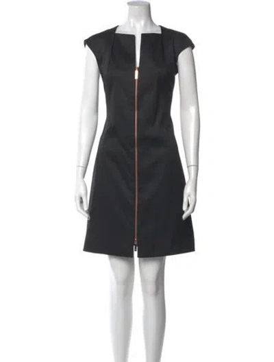 Pre-owned Ted Baker Square Neckline Mini Dress In Black