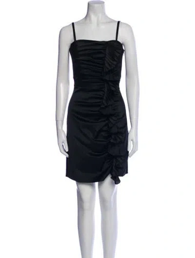 Pre-owned Ted Baker Square Neckline Mini Dress In Black