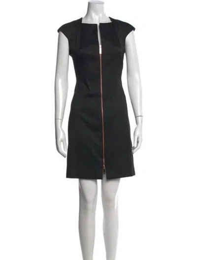 Pre-owned Ted Baker Square Neckline Mini Dress In Black