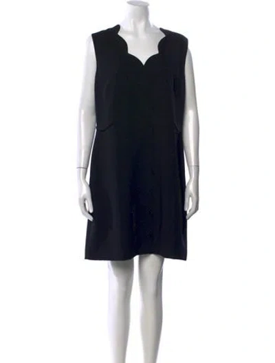 Pre-owned Ted Baker Square Neckline Mini Dress In Black