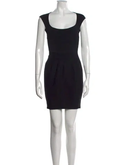 Pre-owned Ted Baker Square Neckline Mini Dress In Black
