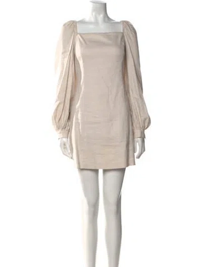 Pre-owned Ted Baker Square Neckline Mini Dress In Neutral