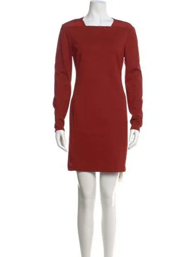 Pre-owned Ted Baker Square Neckline Mini Dress In Orange