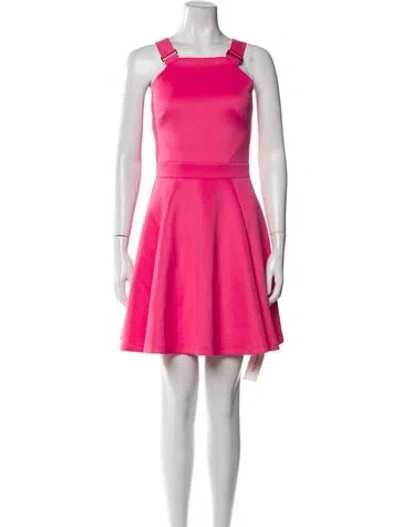 Pre-owned Ted Baker Square Neckline Mini Dress In Pink