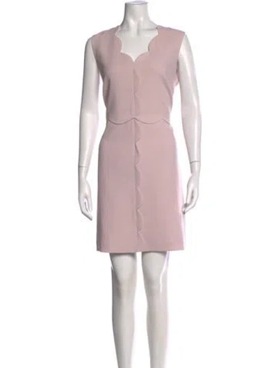 Pre-owned Ted Baker Square Neckline Mini Dress In Pink