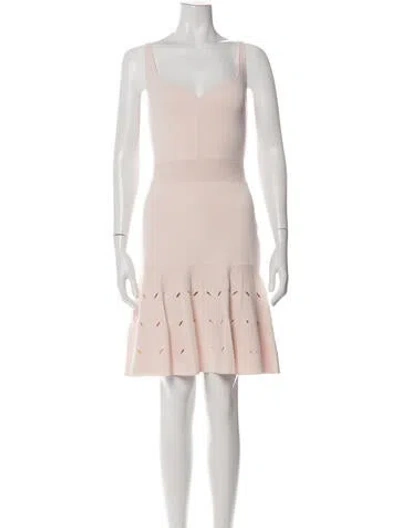 Pre-owned Ted Baker Square Neckline Mini Dress In Pink