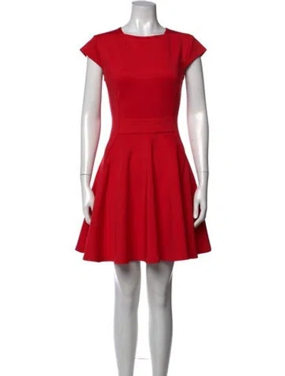 Pre-owned Ted Baker Square Neckline Mini Dress In Red