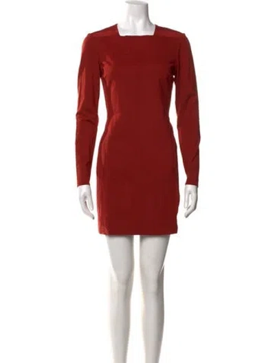 Pre-owned Ted Baker Square Neckline Mini Dress In Red