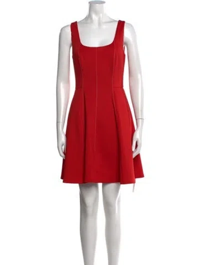 Pre-owned Ted Baker Square Neckline Mini Dress In Red
