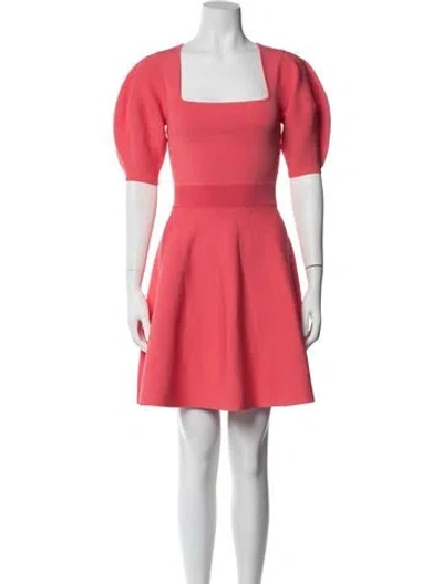 Pre-owned Ted Baker Square Neckline Mini Dress In Red