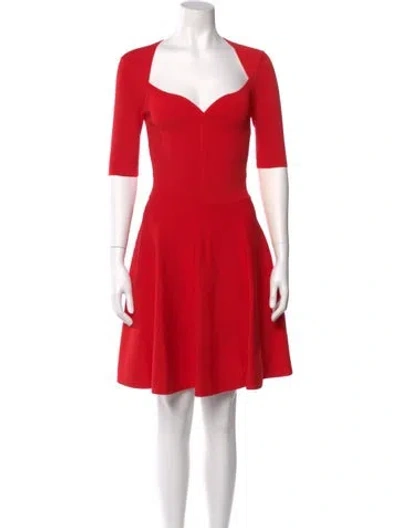 Pre-owned Ted Baker Square Neckline Mini Dress W/ Tags In Red