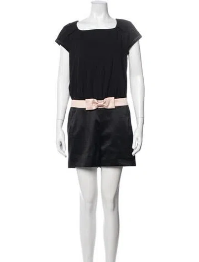 Pre-owned Ted Baker Square Neckline Romper In Black