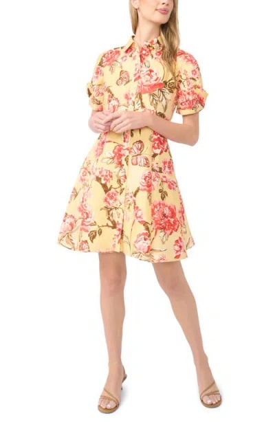 Ted Baker Stina Floral Print Linen Shirtdress In Multi
