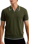 Ted Baker Stortfo Stretch Polo In Olive