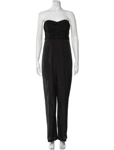 Pre-owned Ted Baker Strapless Jumpsuit In Black