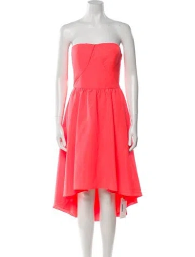 Pre-owned Ted Baker Strapless Knee-length Dress In Pink