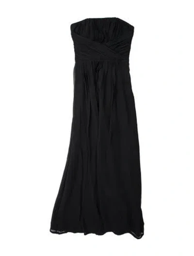 Pre-owned Ted Baker Strapless Midi Length Dress In Black