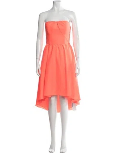 Pre-owned Ted Baker Strapless Midi Length Dress In Pink