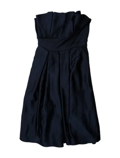 Pre-owned Ted Baker Strapless Mini Dress In Blue