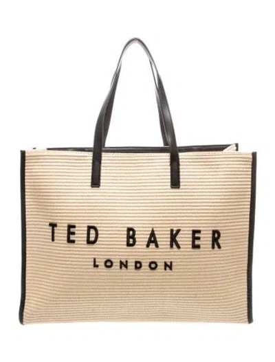 Pre-owned Ted Baker Straw Tote In Neutrals