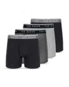 Ted Baker Assorted 4-pack Stretch Cotton Boxer Briefs In Black Grey