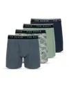 Ted Baker Stretch Boxer Briefs, Pack Of 4 In Green/blue