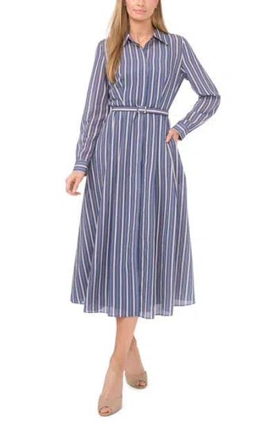 Ted Baker Stripe Long Sleeve Shirtdress In Blue