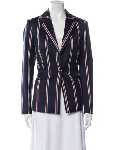 Pre-owned Ted Baker Striped Blazer In Blue