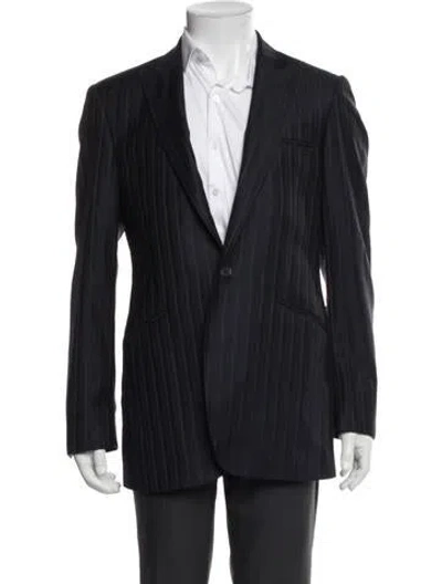 Pre-owned Ted Baker Striped Blazer In Blue
